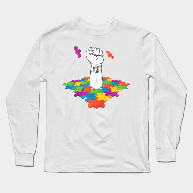 'Different Not Less' Autism Awareness Shirt Long Sleeve T-Shirt by ourwackyhome